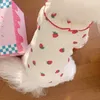 Dog Apparel Pet Clothes Summer Puppy Vest Fashion Flying Sleeve Shirt Bichon Chihuahua Clothing Strawberry Print Cat