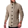 Мужские свитера, хороший брендовый осенне-зимний европейско-американский модный однобортный вязаный свитер, кардиган