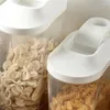 Storage Bottles Plastic Sealed Cereal Dispenser Box Fresh Kitchen Transparent Food Canister Grain Rice Container Nice Organizer