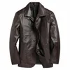 Gratis fartyg.Plus Mew äkta kohudsusin Fritidjacka.Classic Casual Leather Suit Jacket. u9eu#