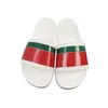 Designer tofflor för män kvinnor dukblommor glider gummi platt toffel lyx strand sandaler sommar kvinnors sandal flip flops utomhus avslappnade skjutreglage storlek 35-45