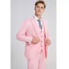 Chique rosa masculino ternos 3 peça estilo inglaterra formal noivo casamento smoking elegante baile de formatura terno masculino fino ajuste blazer + colete + calças l2hi #