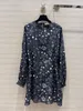 24 early spring new arrival starry sky printed dress loose fit advanced casual slim dress