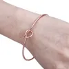 Bracciale con nodo nuovo Bracciale con nodo in oro rosa Braccialetti aperti Proposta d'amore Sarai la mia damigella d'onore Buon amico Gioielli di moda Regalo Drop Deli Otr2Z