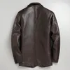 Gratis fartyg.Plus Mew äkta kohudsusin Fritidjacka.Classic Casual Leather Suit Jacket. u9eu#