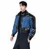 Luzhen 2024 Printemps Nouveau Fi Denim Cuir Épissage Design Élégant Veste Courte Hommes De Haute Qualité Coréen Beau Manteau 801909 e32O #