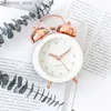 Horloges de table de bureau Simple métal lumière luxe cloche or Rose créatif muet chevet femme étudiant japonais et coréen réveil Table Clock24327