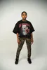 T-shirt streetwear Y2K Uomo Hip Hop Grafica stampata in cotone girocollo Maglietta oversize Harajuku Gothic Tops Abbigliamento 240313