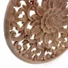 Decorative Plates Carved Flower Carving Round Wood Appliques For Furniture Cabinet Unpainted Wooden Mouldings Decal Figurine15x15x2Cm