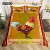 Ensemble de literie couvret couvre pastoral paysage animal poulet jumeau country tournesol couette en microfibre grange rustique ensemble