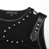 Serbatoi da donna PUNK RAVE Fresco Gilet Giornaliero Decorativo Unico Rivetti Sexy Spalla Cava Nero Magliette E Camicette Vestiti Delle Donne Primavera/Estate