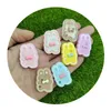 Dekoratif çiçekler sevimli pastel plastik ayçiçeği şeker çiçek boncuklar düz arka cabochons için dekor için