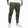 Calças esportivas casuais dos homens verão nova cor sólida bolsos cintura elástica joggers calças masculino diário ao ar livre magro workwear calças h4dg #