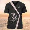 Summer Mens T-shirt roliga kläder Barber Grafik 3D T-shirt Pullover Kort ärm Hår Salong Cool Work Clothes Top 240313