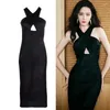 Abiti casual Runway Summer Black Party Dress 2024 Moda Donna Sexy Backless Scava Fuori Halter Off Spalla Aderente Slim Club Abiti