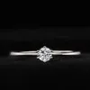 925 Sterling Zilver Mode Diamanten Ring Vrouwelijke Mosang Steen 30 Punten 60 Eenvoudig Voorstel Bruiloft Duif Ei 93e