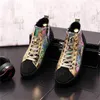 Chaussures décontractées strass plate-forme hommes mocassins baskets à lacets haut Style chaussures d'entraînement de luxe hommes bottes de Combat