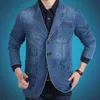 L'Europe et les États-Unis la nouvelle veste de costume de poche plaquée en denim décontracté pour hommes fi M-4XL AL7837 n8Bz #