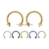 Anneaux de nez Goujons Spike Hoop Piercing Véritable Anneau de Septum En Acier Inoxydable Pour Hommes Femmes Cartilage Boucles D'oreilles Lèvre Mamelon Sourcils En Gros Dhyzo