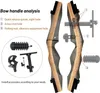 Yay Arrow 62 Ahşap Yayından Kalma Yay Seti 25-50 Lbs Sağ El Okçuluk Avcılık Yetişkin Yeni Başlayanlar İçin Yay Açık Mekan Uygulaması YQ240327