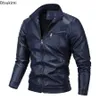 Herbst Winter Neue PU-Lederjacken Männer Plus Fleece Motorrad Ledermäntel Trend Casual Plus Size Oberbekleidung Männlich Junge Teenager J7Ih #