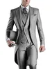 Hommes 3 pièces costume décontracté formel Busin garçons d'honneur blanc Burdy revers Tuxedos pour mariage Blazer + pantalon + gilet x5Ja #