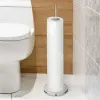 Soportes para papel higiénico, soporte para suelo de baño, soporte de papel higiénico acrílico independiente con estante de almacenamiento para baño y cocina