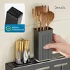 Support de rangement de cuisine couteau multifonctionnel baguettes cuillère pelle étagère murale détachable en acier inoxydable