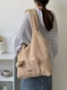 Sacos de noite saco de pelúcia urso dos desenhos animados bonito bolsas femininas de alta capacidade moda todos os jogos ombro axilas japonês na moda tote