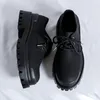 Casual Shoes Thick Bottom Mens Dress Formal Leather Oxford Elegant Business Footwear British Style Male