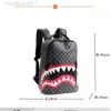 Designer Spraygrounds Backpack Style Mens Backpack Travel Handbag Fashion Lattice Backpack Student Schoolbag Large Capacity Shark Bag Street Man 221012