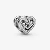 100% 925 Sterling Silver Sparkling Entwined Hearts Charms Fit Original European Charm Bracelet Fashion Women Wedding Engagement Je270M