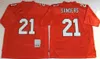 Retro Football 21 Deion Sanders Jerseys 4 Brett Favre 7 Michael Vick 10 Steve Bartkowski Red Black White Stitched Vintage 75th Anniversary for Sport Fans Team Men