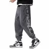 Duyit estilo chinês impresso costura veludo calças casuais dos homens outono / inverno nova cintura elástica pequenos pés sweatpants d39v #