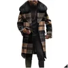 Misto lana da uomo Giacca da uomo Designer Uomo Plaid di lana Slim Fit Media lunghezza Autunno Inverno Cappotti caldi Moda casual per uomo Plus Si Dhlti