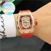 Designer Luxury RM Wrist Watch Mens Mechanics Watch Wristwatch Skull Same Multifunctional Hollow Out Mechanical Womens Rm011 0g1q