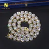 Big Size Chain Hip Hop Sier Jewelry Gra Moissanite Diamond Tennis Necklace 10mm armband för rappare