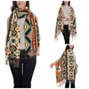 Шарфы в стиле бохо, шаль, накидки, женский зимний большой длинный шарф, богемный этнический шейный платок с кисточками