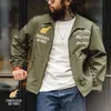 Maden Vintage A2 Bomber Jackets for Men Yokosuka Flight Flight Jacket Army Green Green Baseball Coats Spring Military Outerwear G72Y#