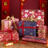 Decoratieve bloemen inpakpapier vellen set van 6 lentefestival Chinees jaar doe-het-zelf cadeau rood 70 cm x 50 cm