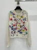 Cashmere Embroidered Floral crewneck new styles sweater Women's Flowers Sweater Knitted pullover for Autumn/winter 2023