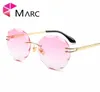 MARC WOMEN sunglasses MEN Gradient Brand Round shield Design Clear Metal Rimless eyewear Oculos UV4001624262