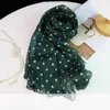 Шарфы Nejanhom, легкий модный женский шарф в горошек с цветочным принтом, платок на голову, весенний подарок