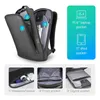 Mochila Minimalista Business Hard Shell Frente Fina Laptop Preto e Cinza (15,6")