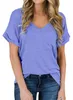 Hemden Damen Designerkleidung Damen Designerkleidung Hochwertige Tess Sommermode Designer Casual Fashion Kurzarm Europa Amerika Frauen T-Shirts mit V-Ausschnitt US