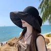 Szerokie brzegowe czapki lato dla kobiet moda duża słoneczna kres krem ​​przeciwsłoneczny składany pusta, pusta top anty-UV