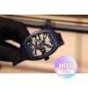 Montre Date Luxe Hommes Mécanique Montres Montre-Bracelet Couleur Fibre Shell Conception Creuse Montre-Bracelet Volant Cadre Pointeur Importé Mécanique