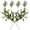 Flores decorativas 6 Pcs Casamento Artificial Ramo de Oliveira Ramo De Flores Artificiales Hastes De Plástico