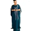 エスニック衣類ダイヤモンドシフォンブーブー伝統的なアフリカの女性ドレスゆるいアバヤモロッコカフタンドバイパーティーガウンダシキイスラム教徒ドレス