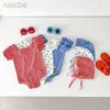 One-Pieces Summer Baby Swimsuit With Swim Cap One Piece Heart Print Girls Swimwear Toddler Swim Beach Clothing 24327